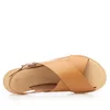 Sandale cu talpa joasă damă din piele naturală - 1105 Cognac box