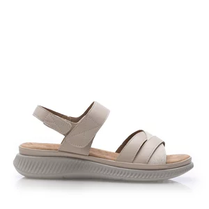 Sandale cu talpă joasă damă din piele naturală  - 4007 Bej Box