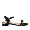 Sandale cu talpă joasă damă din piele naturală  - 4015 Negru Box Transparent