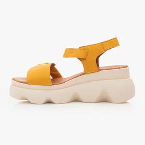 Sandale cu platformă dama din piele naturala - 4205 Galben Box