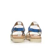 Sandale cu talpă joasă damă, din piele naturală – 515 Albastru Multicolor Box