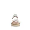 Sandale cu talpă joasă damă, din piele naturală, Leofex - 043 Alb Argintiu Box