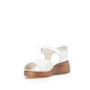 Sandale cu talpă joasă damă din piele naturală, Leofex -  068 Alb Box Perforat