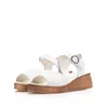 Sandale cu talpă joasă damă din piele naturală, Leofex -  068 Alb Box Perforat