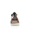 Sandale cu talpă joasă damă, din piele naturală, Leofex  - 161 Negru + Camel Box