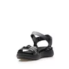 Sandale cu talpa joasa dama din piele naturala,Leofex - 257-1 Negru Box