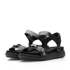 Sandale cu talpa joasa dama din piele naturala,Leofex - 257-1 Negru Box