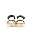 Sandale cu talpă joasă damă din piele naturală, Leofex - 368 Negru Box