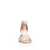 Sandale cu toc damă din piele naturală, Leofex - 228 Roz Auriu Box