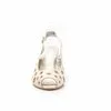 Sandale cu toc damă din piele naturală, Leofex- 253-1 Bej Box Perforat