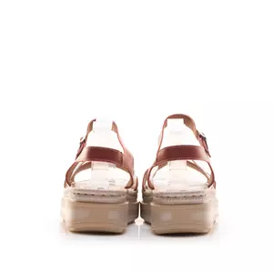 Sandale damă cu talpă groasă din piele naturală -  488 Vișiniu Deschis Box