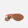 Sandale damă cu toc din piele naturală - 512 Roşu Sclipici Velur