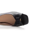 Sandale damă cu toc din piele naturală, Karisma - 4005 Negru Box Perforat