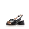 Sandale damă cu toc din piele naturală, Karisma - 4006 Negru Box