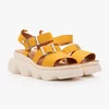 Sandale cu platformă damă din piele naturală - 4208 Galben Box
