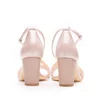 Sandale elegante damă cu toc din piele naturală - 22282 Nude Box Sidefat