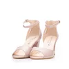 Sandale elegante damă cu toc din piele naturală - 32336 Nude Box Sidefat