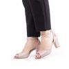 Sandale elegante damă cu toc din piele naturală - 32336 Nude Box Sidefat
