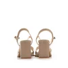 Sandale elegante damă cu toc din piele naturală - 4001 Bej Lac