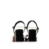 Sandale elegante damă cu toc din piele naturală - 4001 Negru Lac