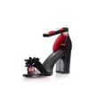 Sandale elegante damă cu toc din piele naturală - 901 Negru Velur