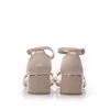 Sandale elegante damă cu toc din piele naturală, Pass Collection - 4009 Crem Box