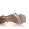 Sandale elegante damă cu toc din piele naturală, Pass Collection - 4009 Crem Box