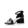 Sandale elegante damă cu toc din piele naturală, Pass Collection - 4009 Negru Box