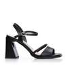 Sandale elegante damă cu toc din piele naturală, Pass Collection - 4010 Negru Box