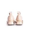 Sandale elegante damă cu toc mic din piele naturală - 907 Nude Lac