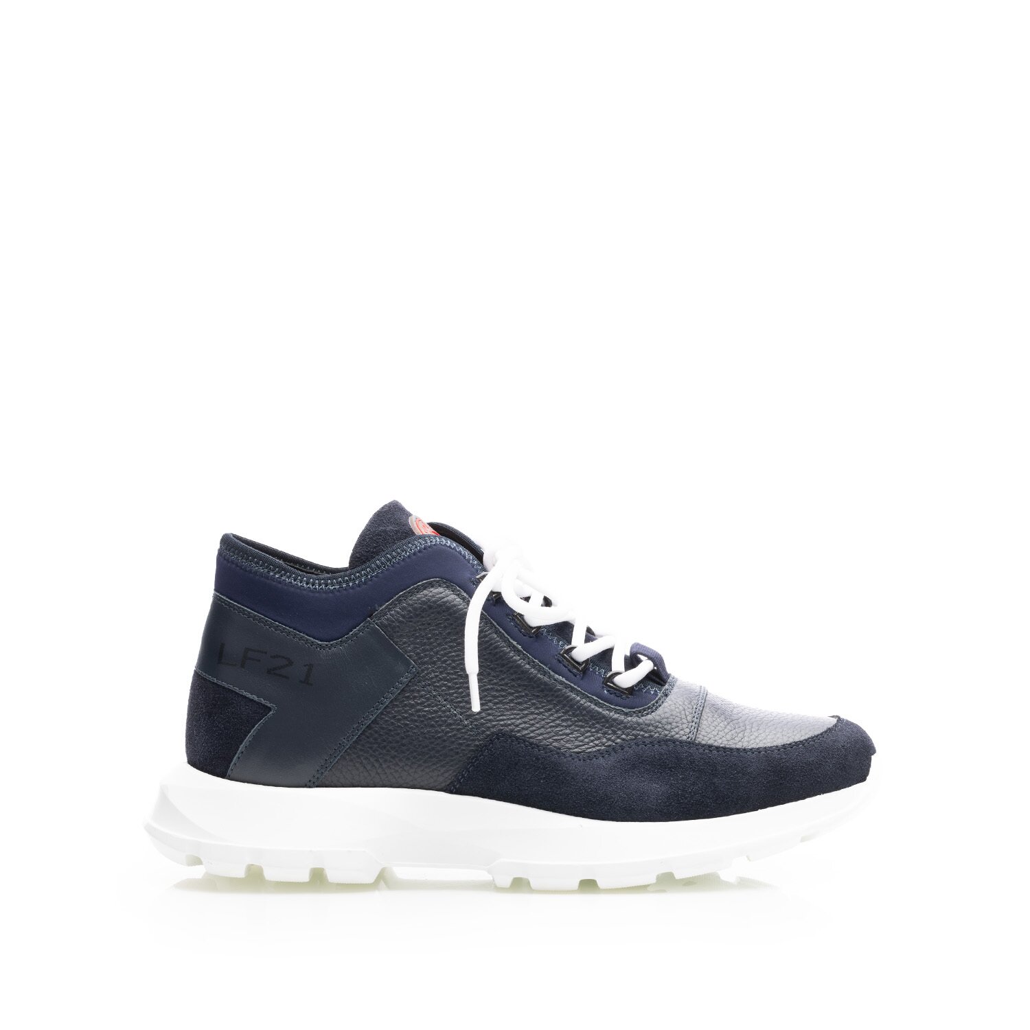 Sneakers bărbați din piele naturală, Leofex - Mostră LF 21 Blue Box Velur