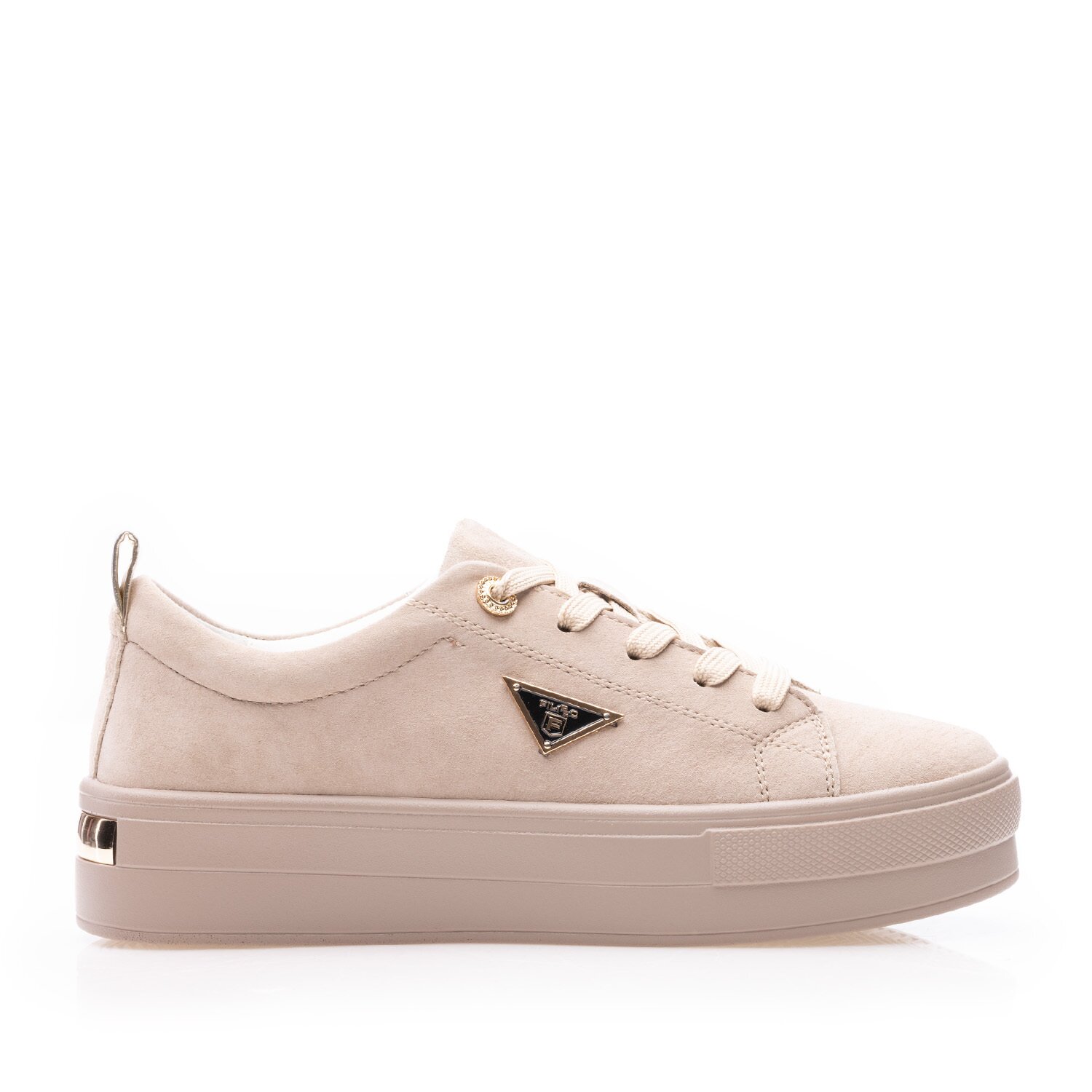 Sneakers damă din piele naturală - 3501 Nude Nabuc