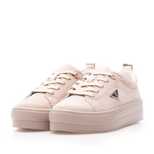 Sneakers damă din piele naturală -  3501 Nude Nabuc