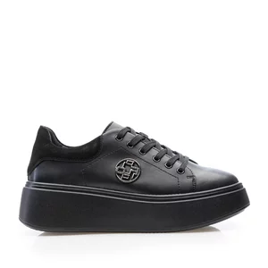Sneakers damă din piele naturală -  3503 Negru Box