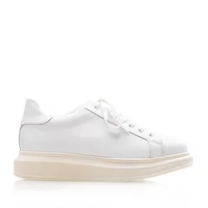 Sneakers damă din piele naturală, Leofex - 074 Alb Box