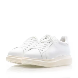 Sneakers damă din piele naturală, Leofex - 074 Alb Box