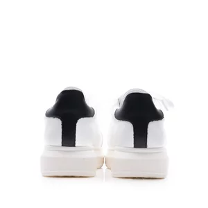 Sneakers damă din piele naturală, Leofex - 074 Alb+Negru Box