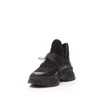 Sneakers damă din piele naturală, Leofex - 288-1 Negru Box Velur