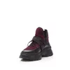 Sneakers damă din piele naturală, Leofex - 288-1 Negru Mov Box Velur