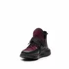 Sneakers damă din piele naturală, Leofex - 288 Negru+mov box velur