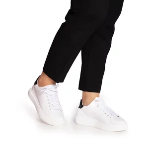 Sneakers damă din piele naturală, Leofex - 310 alb+negru box