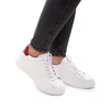 Sneakers damă din piele naturală, Leofex - 310 alb+roşu box