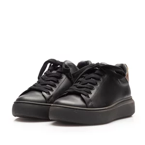 Sneakers damă din piele naturală, Leofex - 310 Negru+bronz box