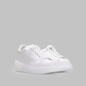 Sneakers damă din piele naturală, Leofex - 314-1 Alb Box