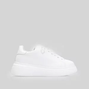 Sneakers damă din piele naturală, Leofex - 314-1 Alb Box