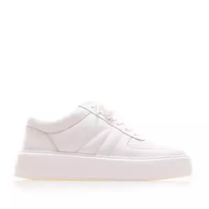 Sneakers damă din piele naturală, Leofex - 365 Alb Box