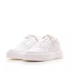 Sneakers damă din piele naturală, Leofex - 365 Alb Box