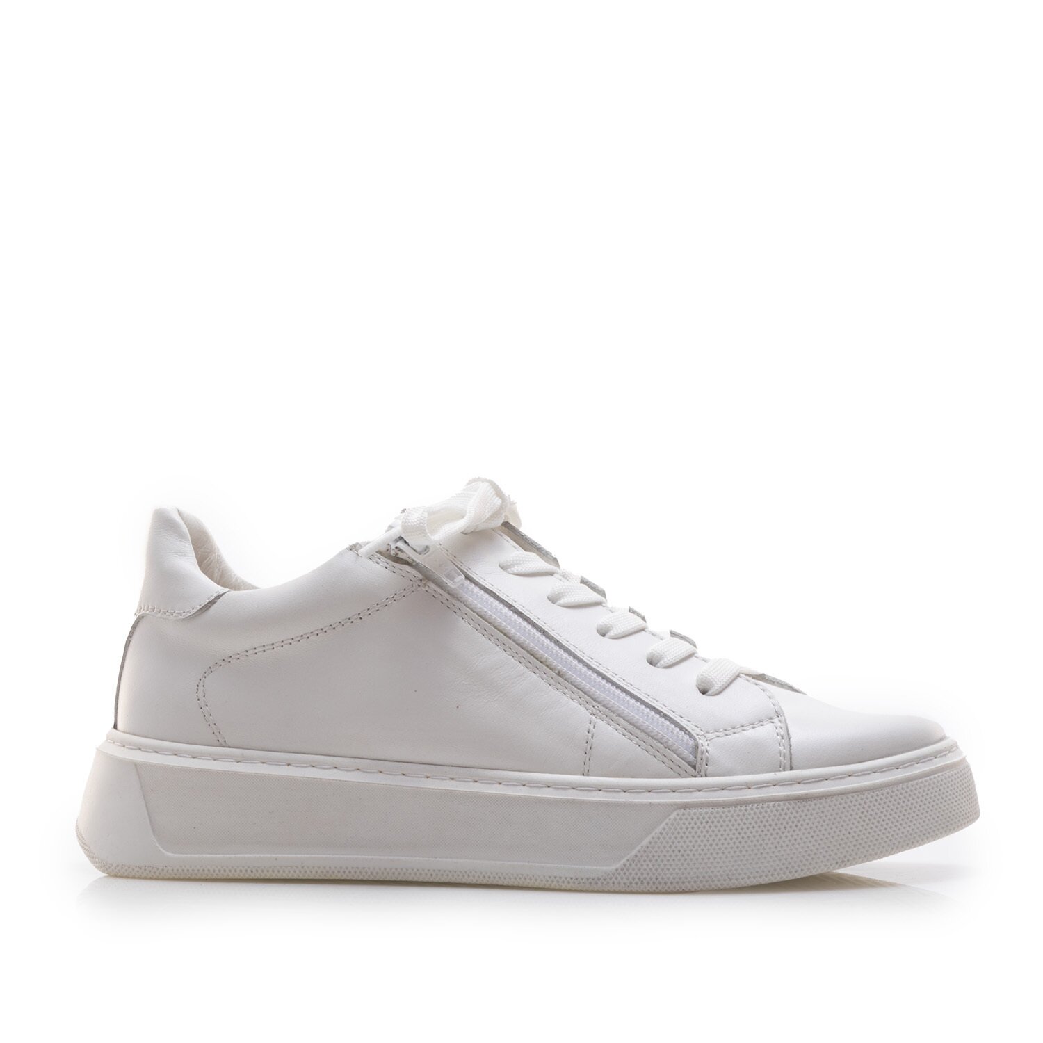 Sneakers damă din piele naturală, Leofex - Mostră 077 Alb Box